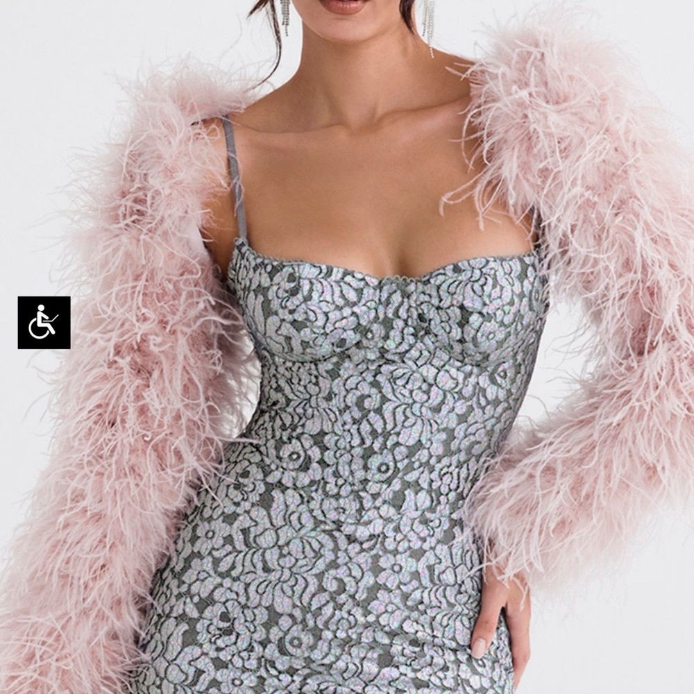 House of CB ash soft pink feather arms one size fits all